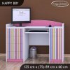 Psací stůl Happy B01  - barevné pásky (Barva bílá)