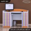 Psací stůl Happy B01  - barevné pásky (Barva bílá)