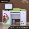 Psací stůl Happy B01  - barevný želvík (Barva bílá)