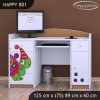 Psací stůl Happy B01  - barevný želvík (Barva bílá)