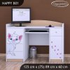 Psací stůl Happy B01  - bílá kočička (Barva bílá)
