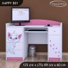 Psací stůl Happy B01  - bílá kočička (Barva bílá)