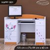 Psací stůl Happy B01  - bílá kočička (Barva bílá)