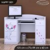 Psací stůl Happy B01  - bílá kočička (Barva bílá)