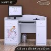 Psací stůl Happy B01  - princ na bílém koni (Barva bílá)