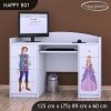 Psací stůl Happy B01  - princ a princezna (Barva bílá)