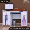 Psací stůl Happy B01  - princ a princezna (Barva bílá)