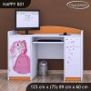 Psací stůl Happy B01  - princezna s koníkem (Barva bílá)