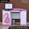 Psací stůl Happy B01  - princezna s koníkem (Barva bílá)
