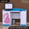 Psací stůl Happy B01  - princezna s koníkem (Barva bílá)