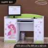 Psací stůl Happy B01  - víla s motýlkami (Barva bílá)