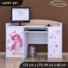 Psací stůl Happy B01  - víla s motýlkami (Barva bílá)