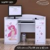 Psací stůl Happy B01  - víla s motýlkami (Barva bílá)