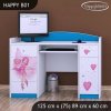 Psací stůl Happy B01  - víla se srdcem (Barva bílá)