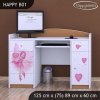 Psací stůl Happy B01  - víla se srdcem (Barva bílá)
