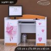 Psací stůl Happy B01  - víla se srdcem (Barva bílá)