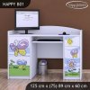 Psací stůl Happy B01 - motýl s květinou (Barva bílá)