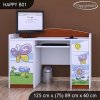 Psací stůl Happy B01 - motýl s květinou (Barva bílá)