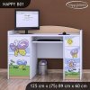 Psací stůl Happy B01 - motýl s květinou (Barva bílá)
