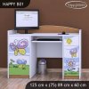 Psací stůl Happy B01 - motýl s květinou (Barva bílá)