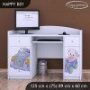 Psací stůl Happy B01 - medvídek v autě (Barva bílá)