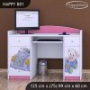 Psací stůl Happy B01 - medvídek v autě (Barva bílá)