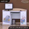 Psací stůl Happy B01 - medvídek v autě (Barva bílá)