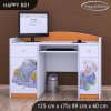 Psací stůl Happy B01 - medvídek v autě (Barva bílá)