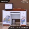 Psací stůl Happy B01 - medvídek v autě (Barva bílá)