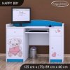 Psací stůl Happy B01 - medvídek se srdcem (Barva bílá)