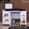 Psací stůl Happy B01 - medvídek v červeném autě (Barva bílá)