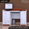 Psací stůl Happy B01 - medvídek s kyticí (Barva bílá)