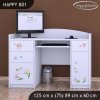 Psací stůl Happy B01 - medvídek s kyticí (Barva bílá)