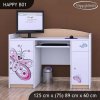 Psací stůl Happy B01 - motýlek (Barva bílá)