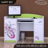 Psací stůl Happy B01 - motýlek (Barva bílá)