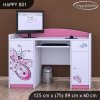Psací stůl Happy B01 - motýlek (Barva bílá)
