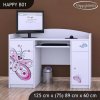 Psací stůl Happy B01 - motýlek (Barva bílá)