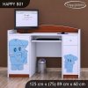 Psací stůl Happy B01 - modrý slon (Barva bílá)