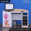 Psací stůl Happy B02 - dva květy (Barva bílá)