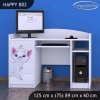 Psací stůl Happy B02 - bílá kočička (Barva bílá)