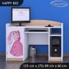 Psací stůl Happy B02 - princezna s koníkem (Barva bílá)