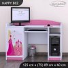 Psací stůl Happy B02 - princezna se zámkem (Barva bílá)