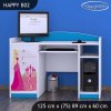 Psací stůl Happy B02 - princezna se zámkem (Barva bílá)