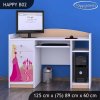 Psací stůl Happy B02 - princezna se zámkem (Barva bílá)