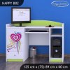 Psací stůl Happy B02 - pejsek a srdce (Barva bílá)