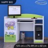 Psací stůl Happy B02 - motýl s květinou (Barva bílá)
