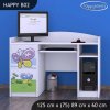 Psací stůl Happy B02 - motýl s květinou (Barva bílá)
