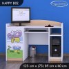 Psací stůl Happy B02 - motýl s květinou (Barva bílá)