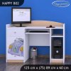 Psací stůl Happy B02 - medvídek v autě (Barva bílá)