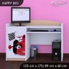 Psací stůl Happy B03 - auto s vlajkou (Barva bílá)